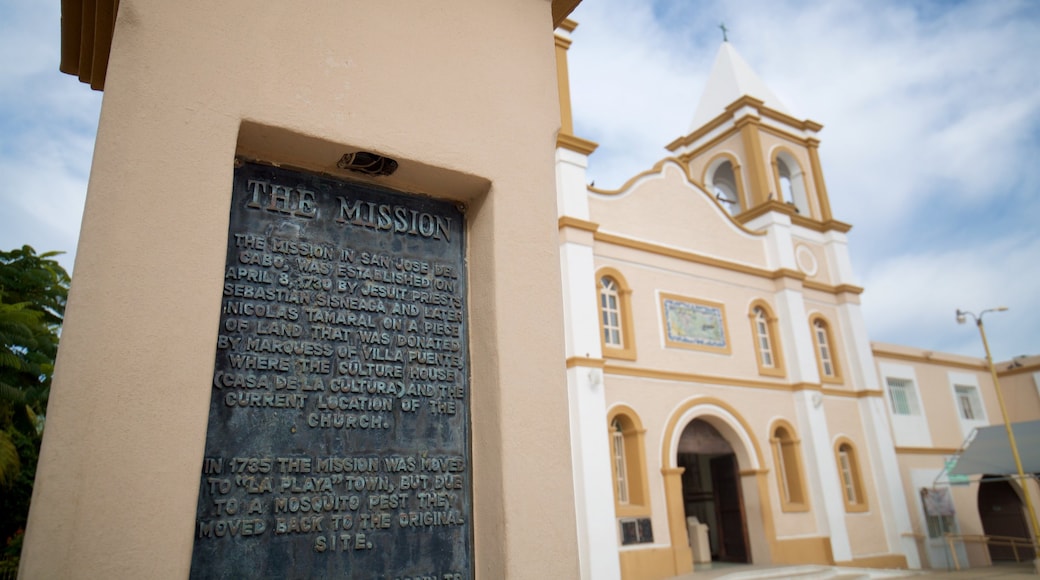 Mission of San Jose showing signage and a church or cathedral