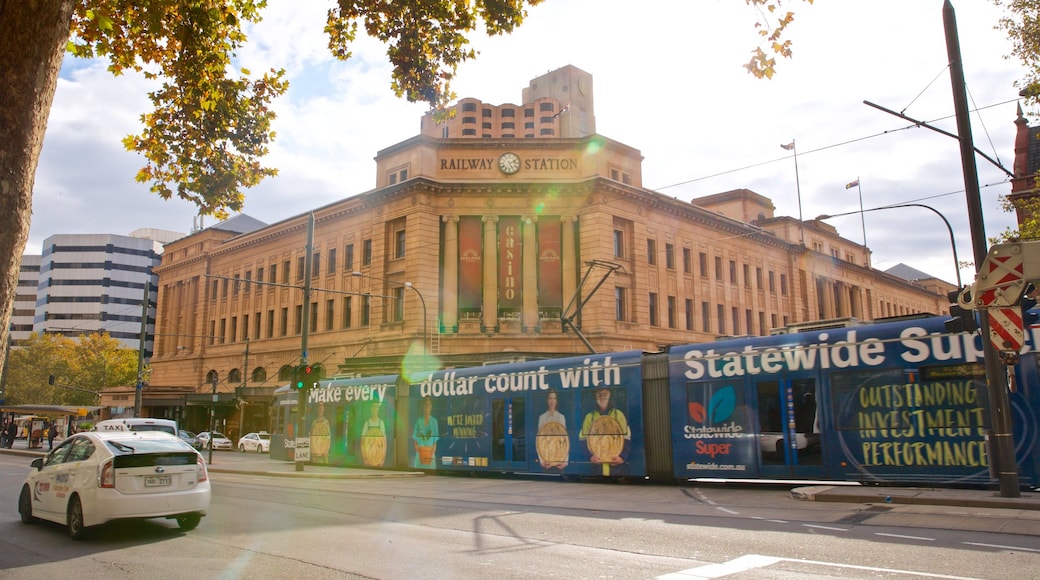 Adelaide Casino showing heritage architecture and a sunset