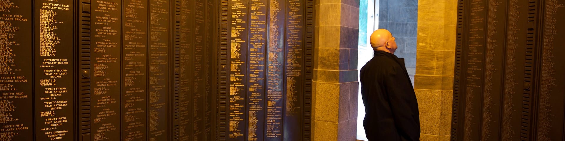 Adelaide War Memorial showing interior views as well as an individual male