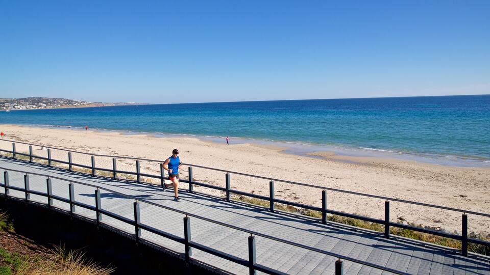 Brighton Beach which includes a beach and general coastal views