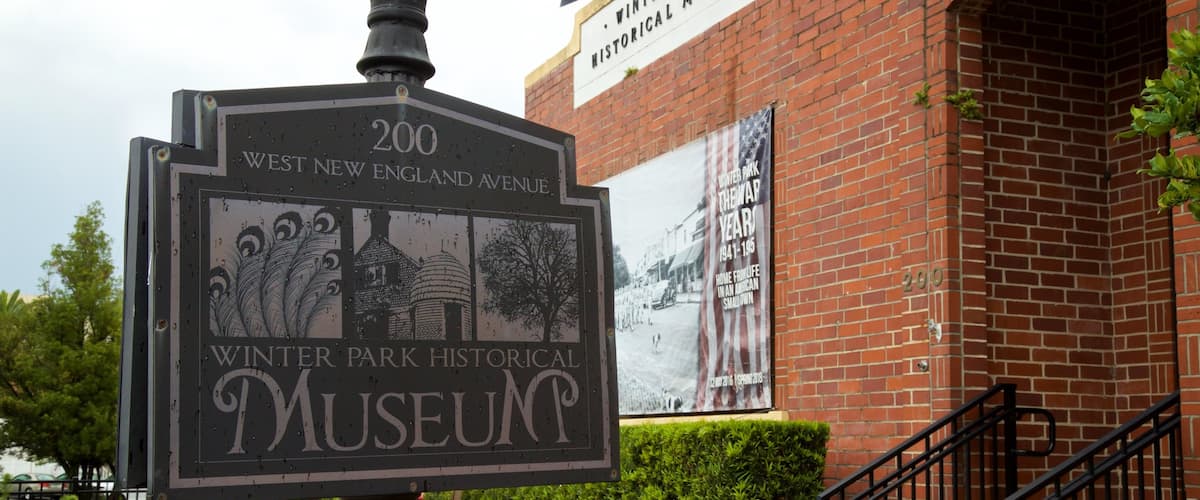 Winter Park Historical Museum which includes signage