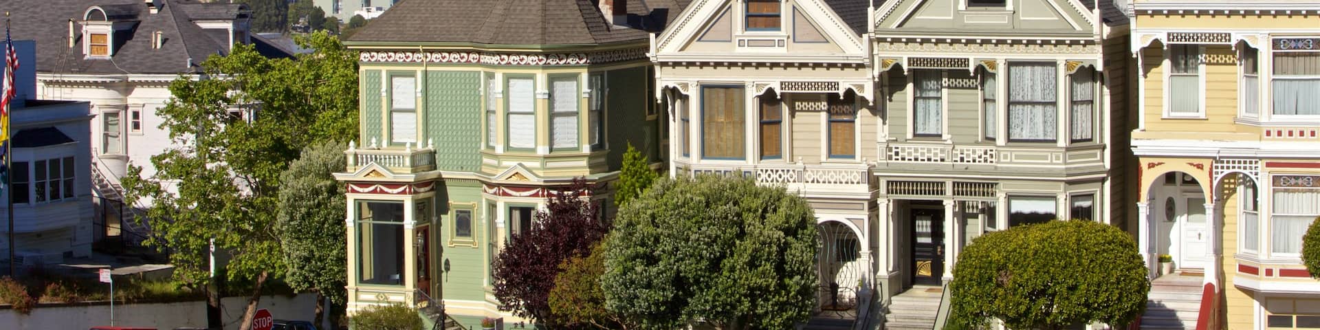Painted Ladies which includes landscape views, a city and a house