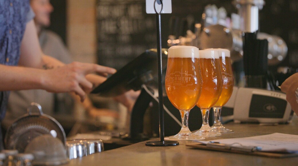 The Catchment Brewing Co. showing a bar and drinks or beverages