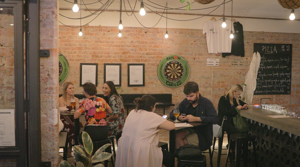 The Catchment Brewing Co. showing nightlife and a bar as well as a small group of people