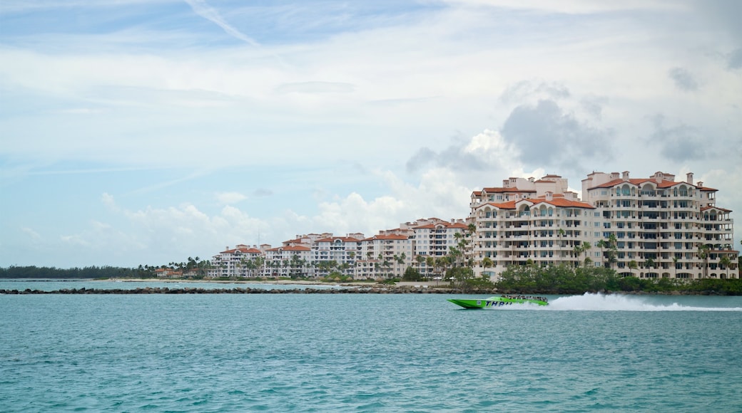 South Pointe Park featuring boating and a coastal town