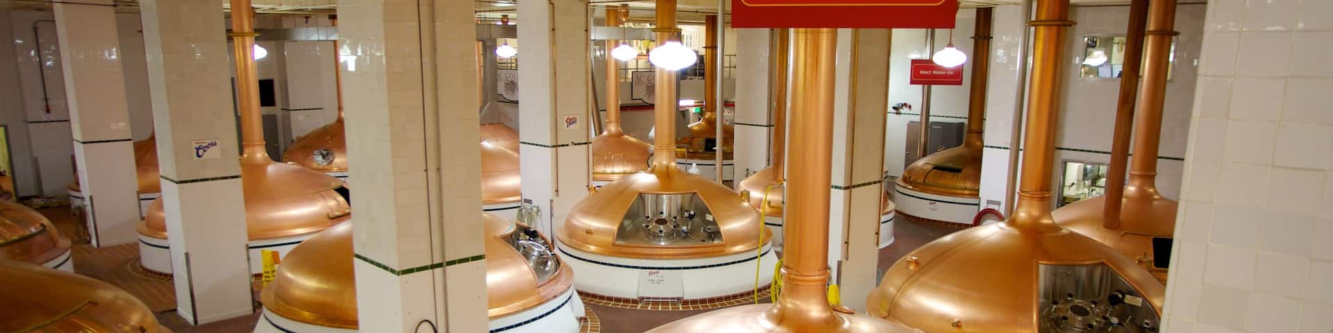 Coors Brewery showing interior views