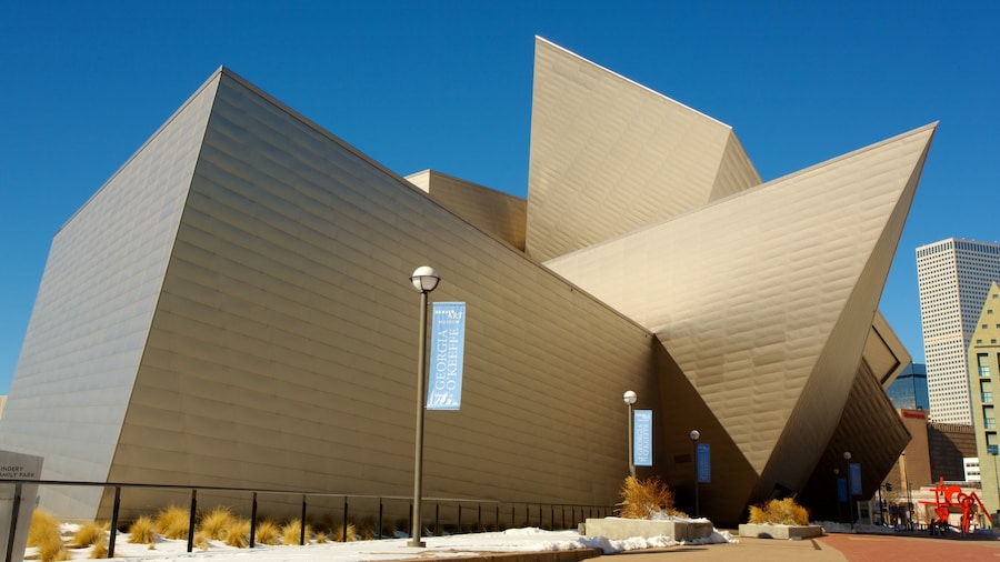 Exterior view of the Denver Art Museum's striking modern architecture in Colorado.