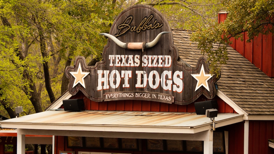 Six Flags Over Texas showing signage
