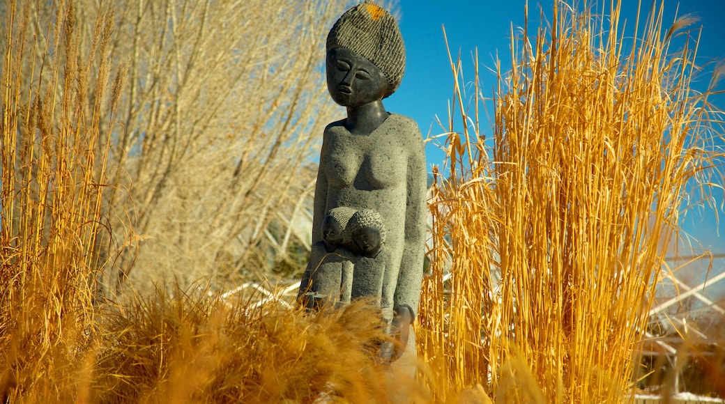 Denver Botanic Gardens showing a statue or sculpture, outdoor art and art