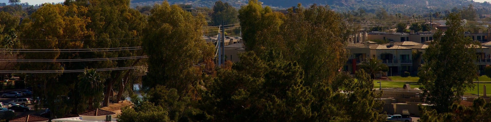 Wrigley Mansion which includes landscape views and mountains