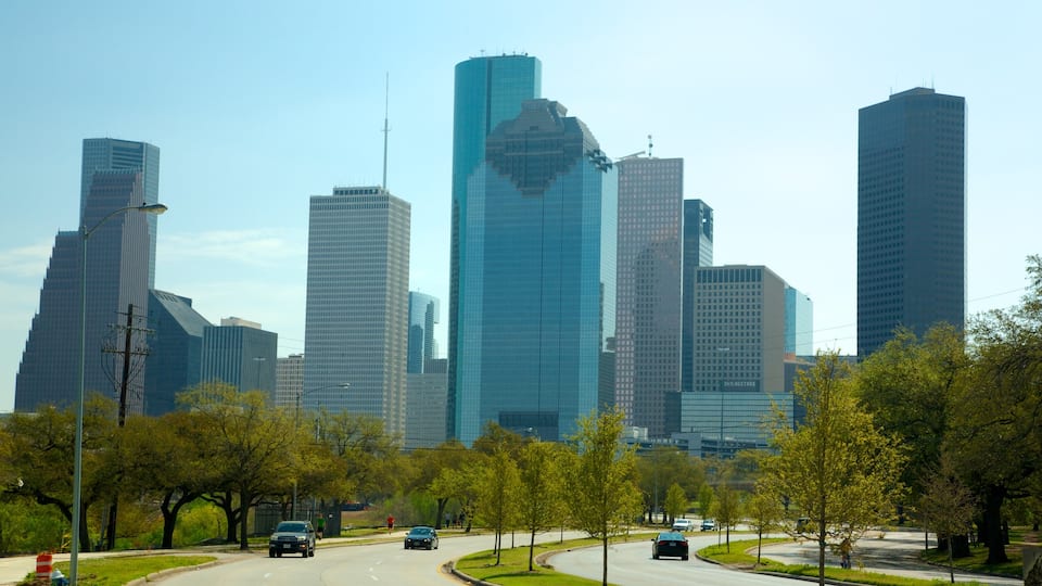 Houston inclusief hoogbouw en een stad