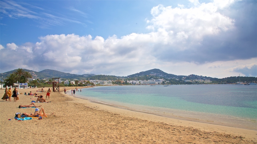 Talamanca Beach which includes general coastal views and a sandy beach as well as a small group of people