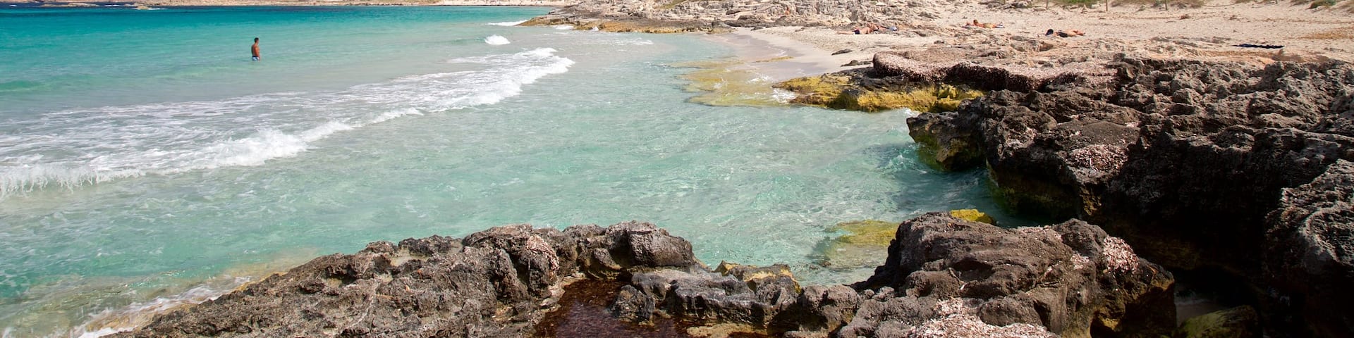 Sa Roqueta Beach featuring general coastal views and rocky coastline