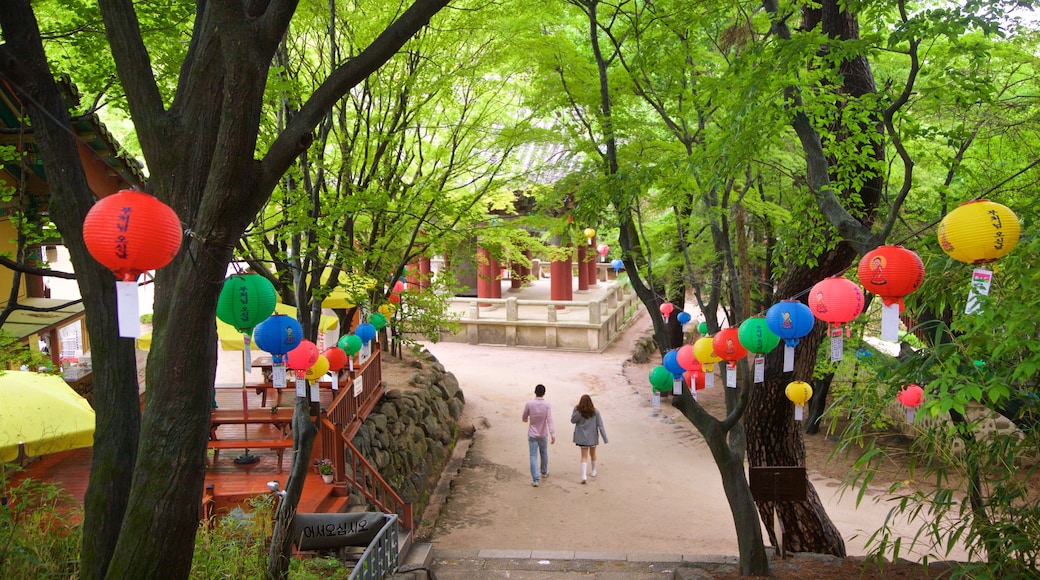 Bulguksa Temple featuring a park as well as a couple