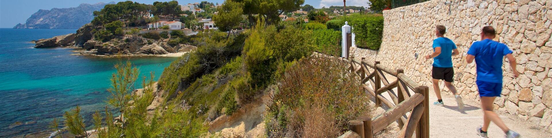 Benissa Coast showing general coastal views and hiking or walking as well as a couple
