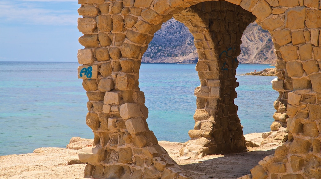 Cala La Manzanera which includes general coastal views and heritage elements