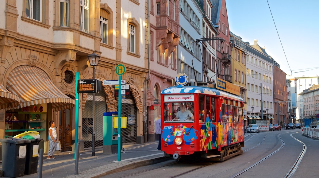 Altstadt showing railway items and a city