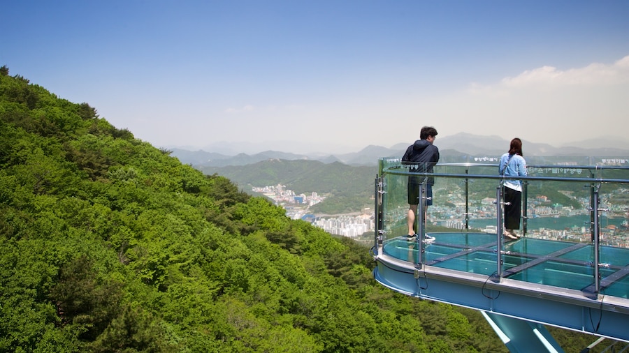 Hallyeo Waterway Observation Cable Car which includes views, landscape views and tranquil scenes