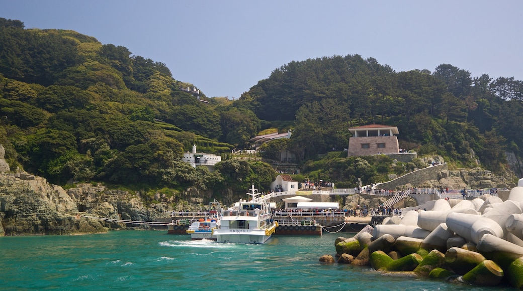 Oedo Paradise Island which includes a bay or harbor and general coastal views