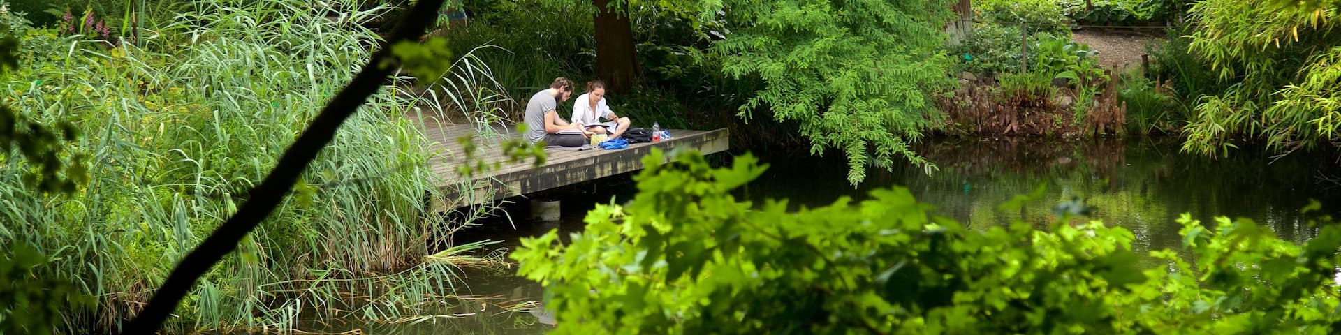 Botanical Gardens featuring picnicing and a river or creek as well as a couple