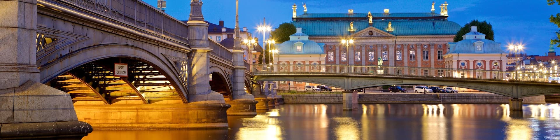 House of Nobility featuring a bridge, a river or creek and night scenes