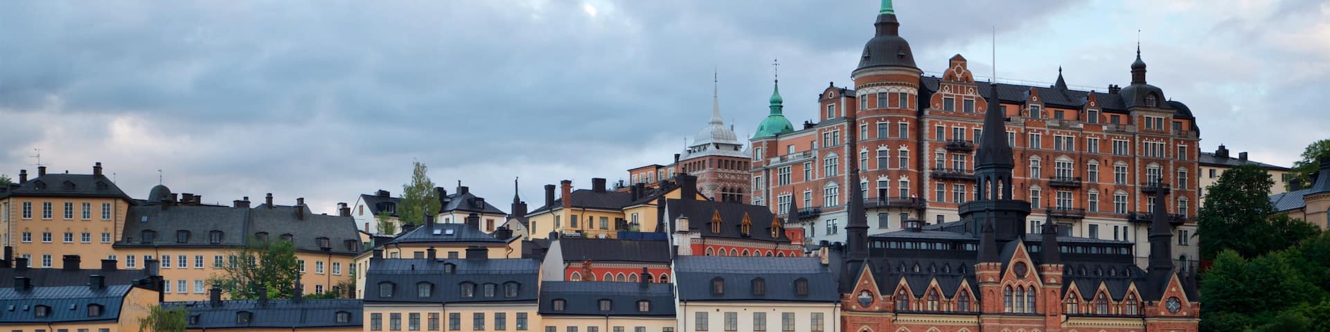 Sodermalm which includes a river or creek and a city