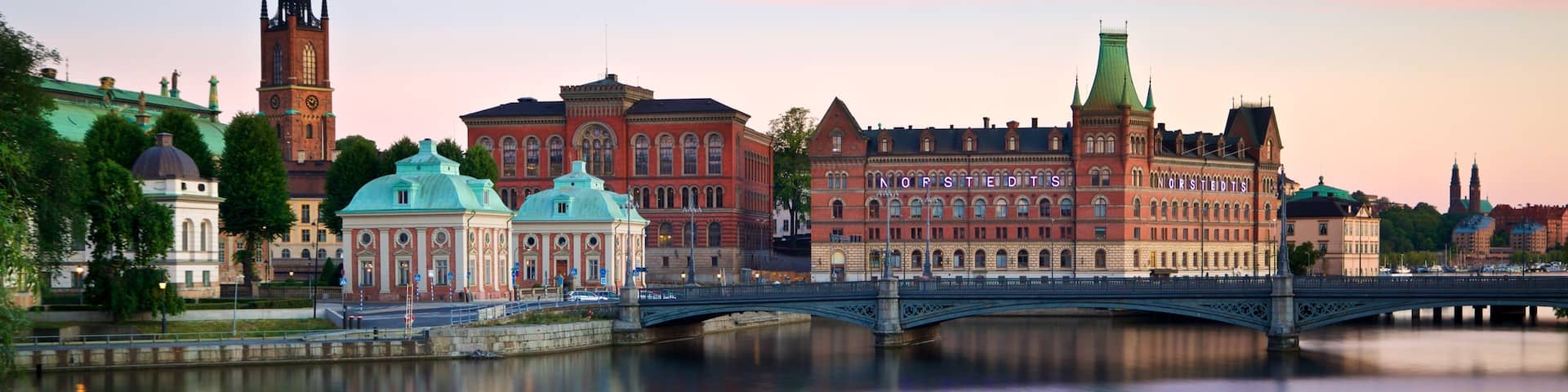 Gamla Stan featuring landscape views, a bridge and a river or creek