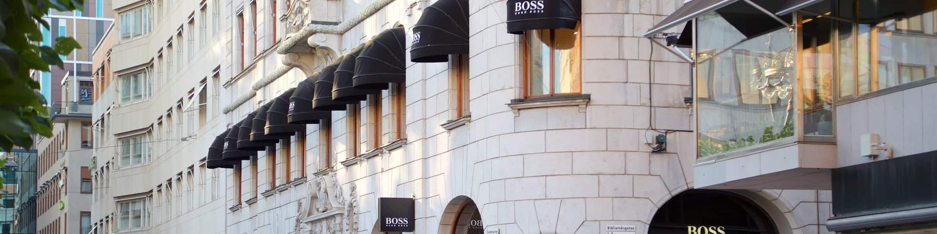 Norrmalm\'s Square showing a city, flowers and street scenes