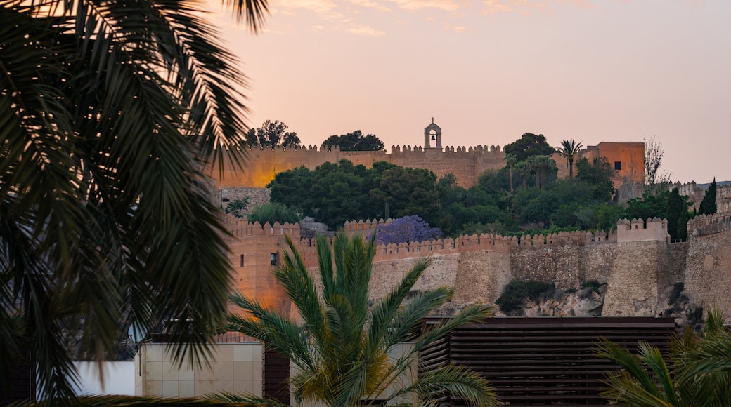 Alcazaba featuring heritage elements, a castle and a sunset