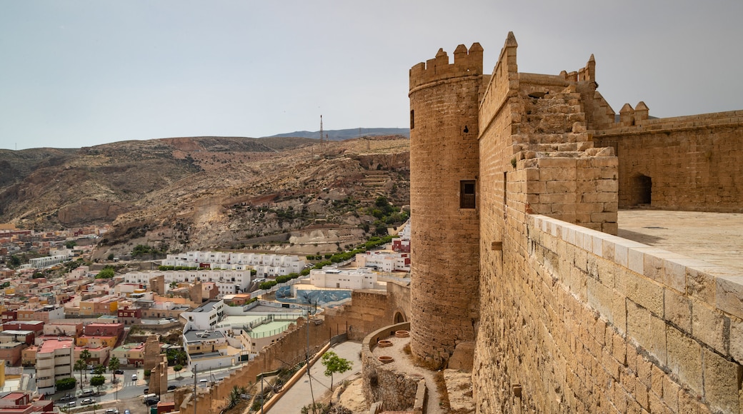 Alcazaba showing landscape views, heritage elements and a castle