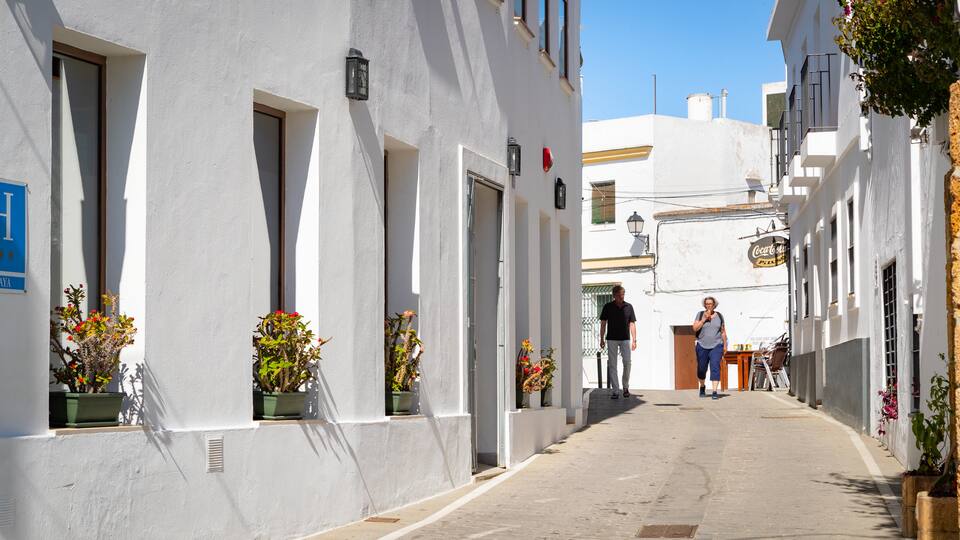 Conil de la Frontera City Centre which includes street scenes as well as a couple