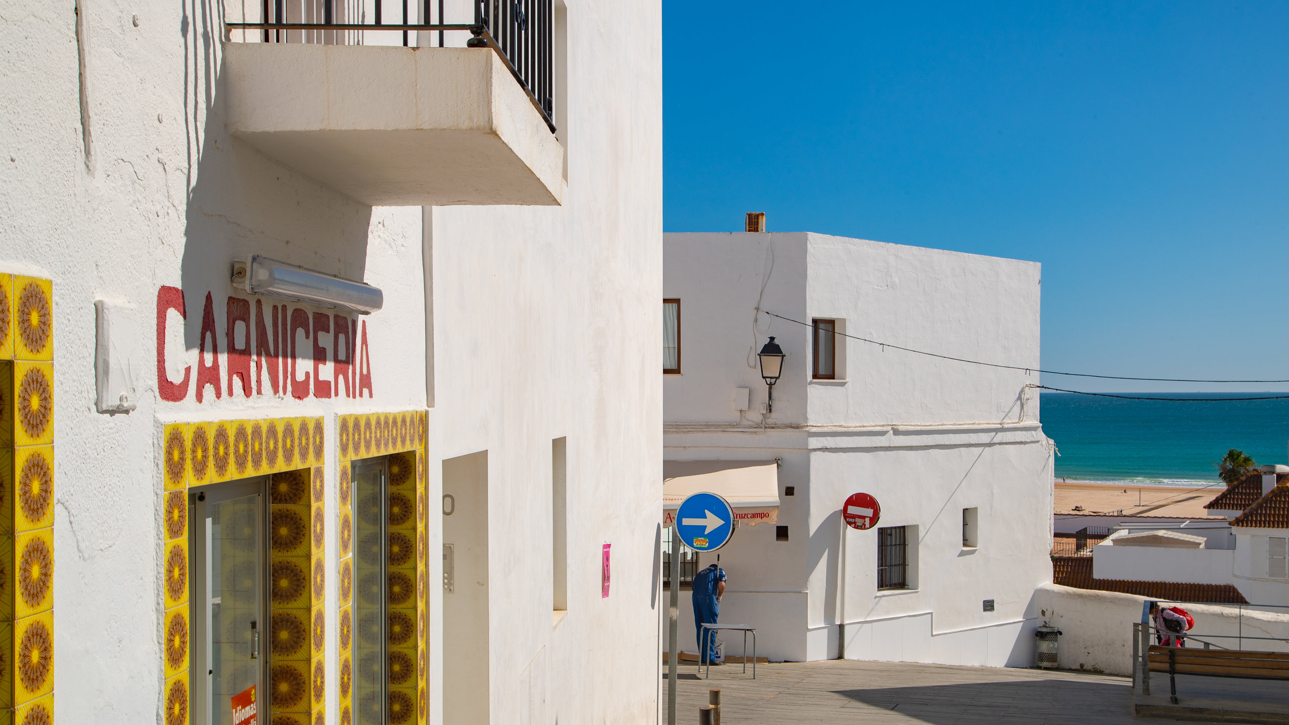 Beach and White Town, Conil De La Frontera. Editorial Image