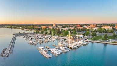 Traverse City which includes a sunset, landscape views and a bay or harbor