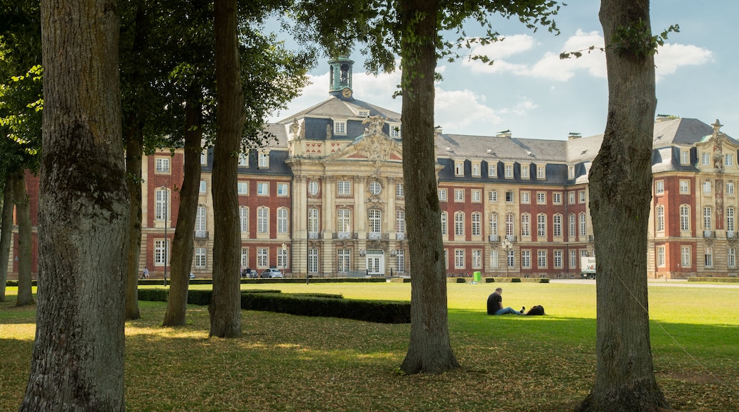 Münster Castle featuring heritage architecture, chateau or palace and a garden