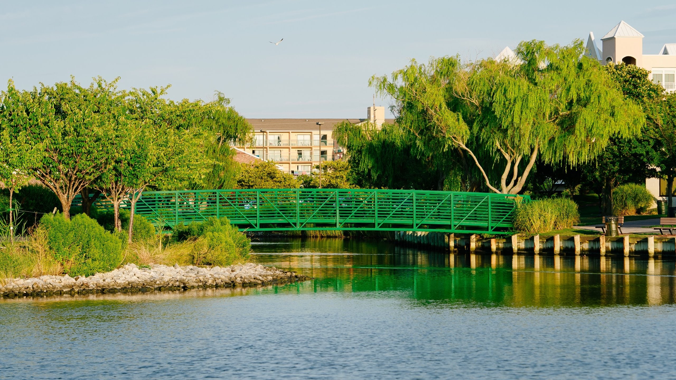 Ocean City featuring a river or creek and a bridge