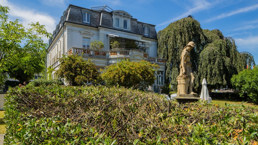 Goethe Institute featuring a house, a statue or sculpture and a garden