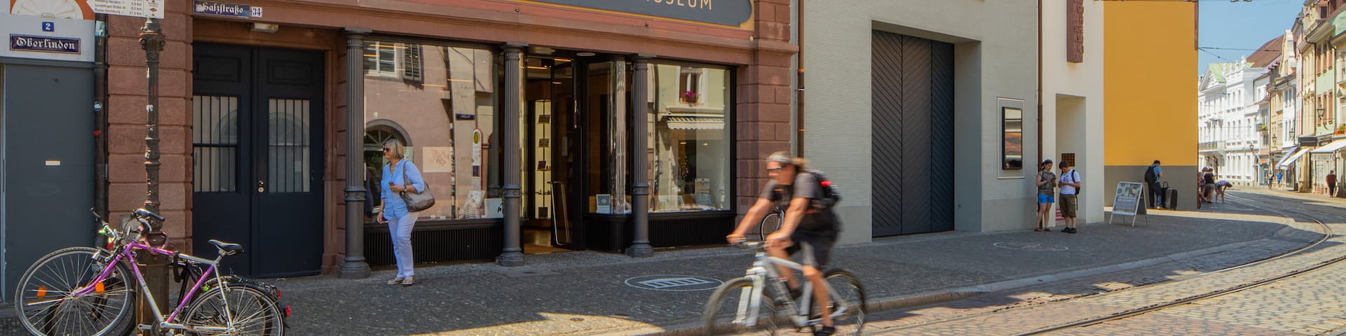 Augustinermuseum showing road cycling and a city as well as an individual male