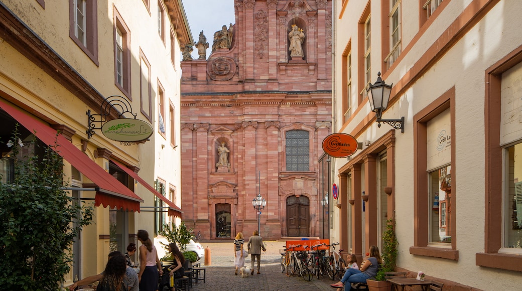 Jesuitenkirche which includes outdoor eating, a church or cathedral and heritage elements