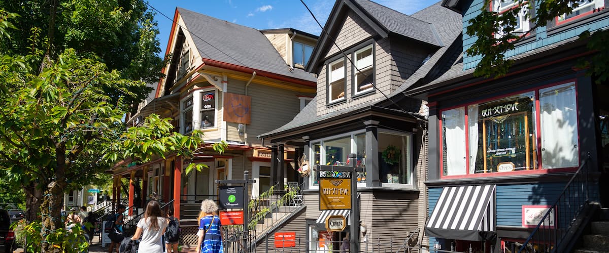 Alphabet Historic District which includes street scenes as well as a small group of people