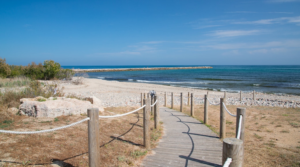 Cambrils Beach which includes general coastal views and a beach