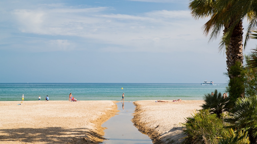 Cambrils Beach which includes general coastal views and a sandy beach