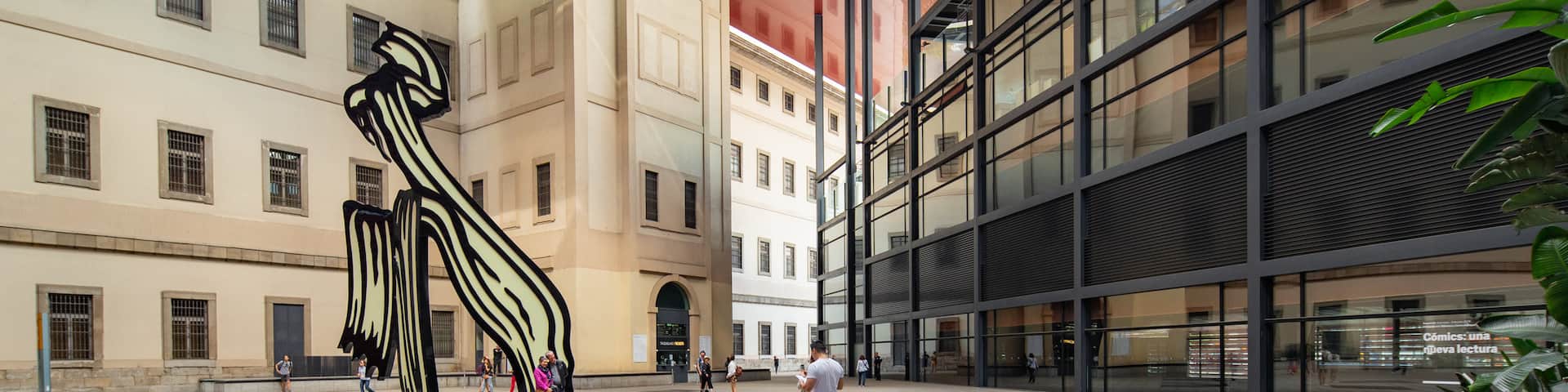 Reina Sofia Museum featuring a square or plaza and outdoor art