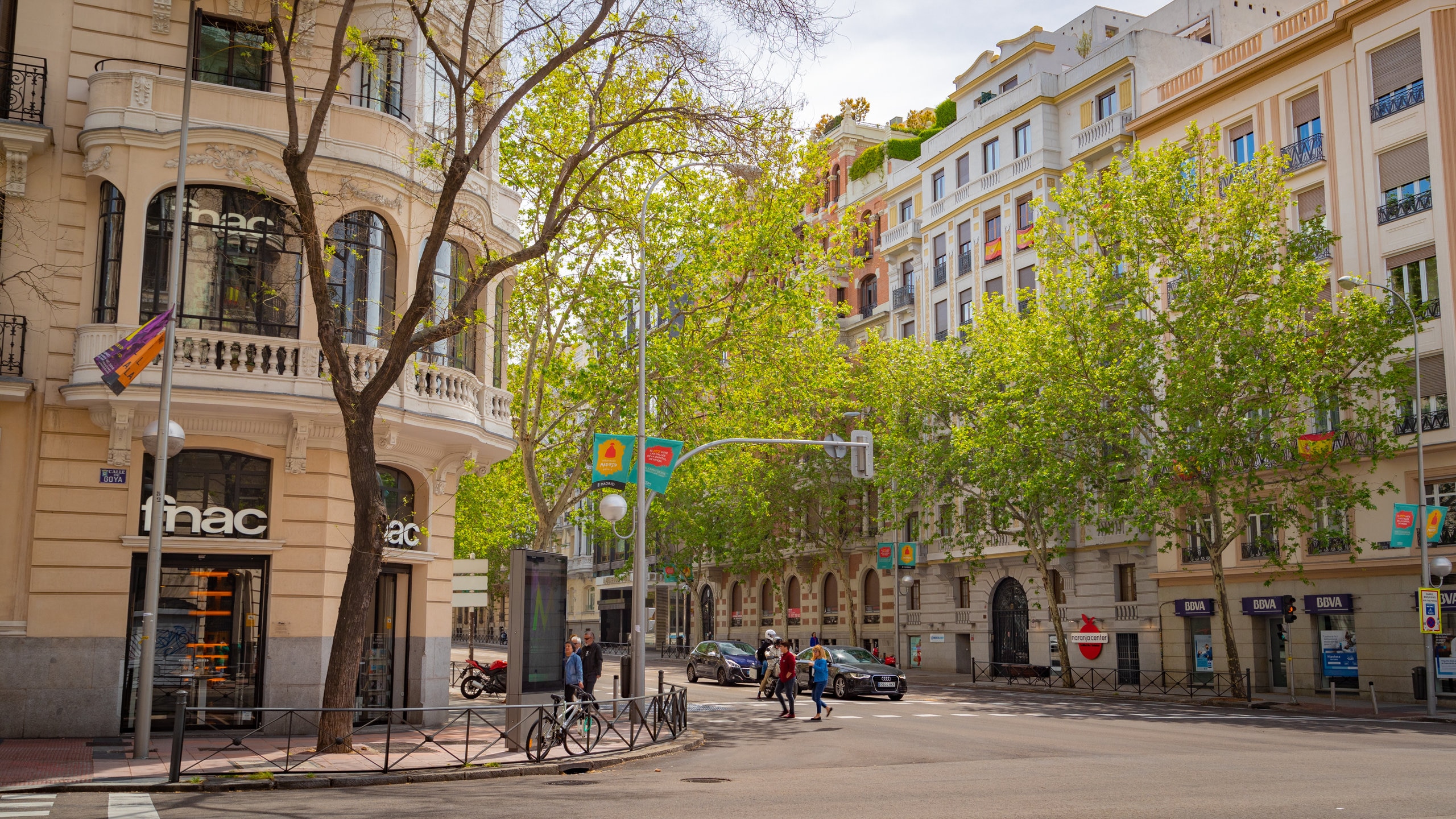 Madrid, Spain, Street Scene, Woman Walking Outside Louis Vuitton