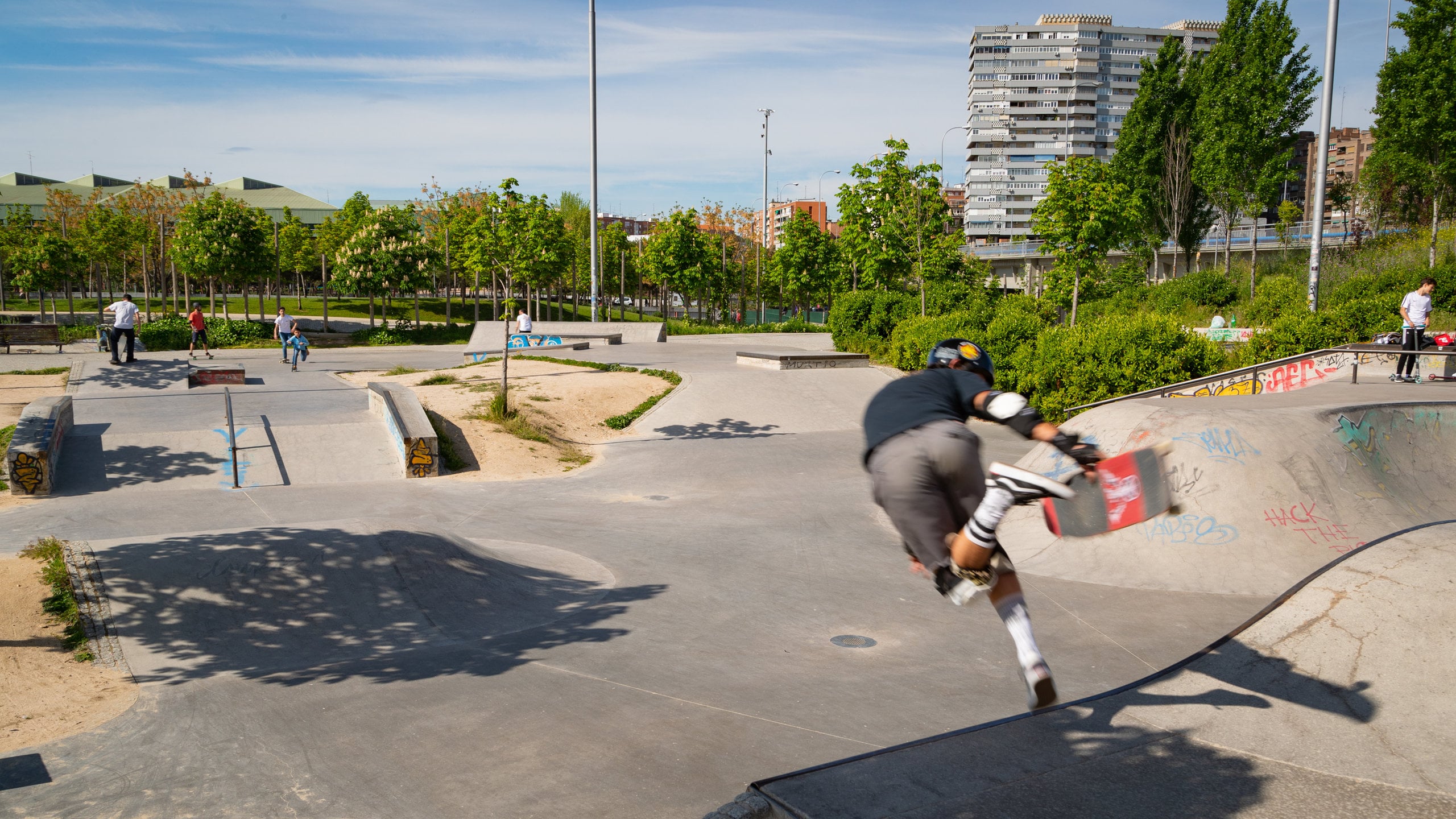 Madrid Rio featuring a park as well as an individual child