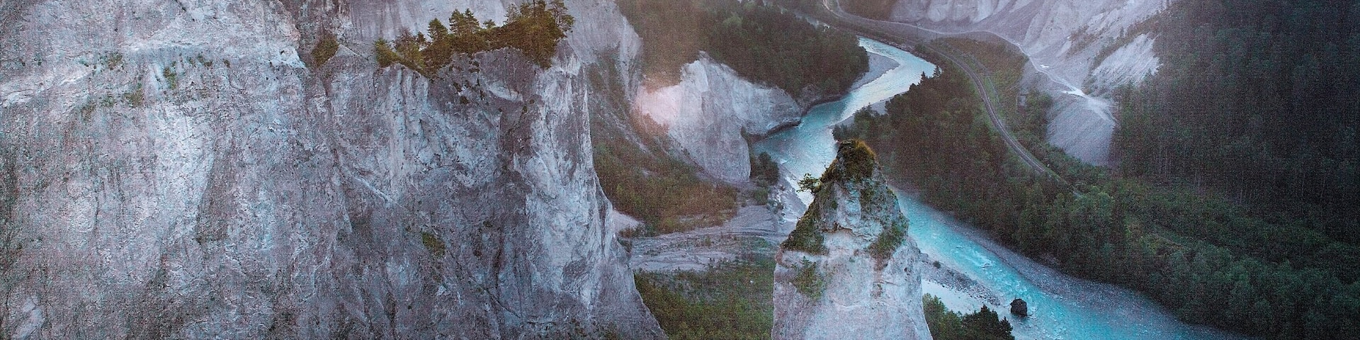 Flims which includes landscape views, a sunset and a river or creek