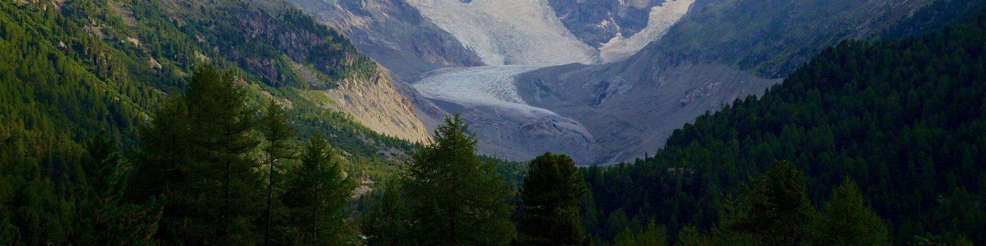 Morteratsch Glacier featuring mountains, tranquil scenes and landscape views