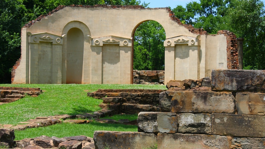 Tuscaloosa ofreciendo un parque, arquitectura patrimonial y una ruina