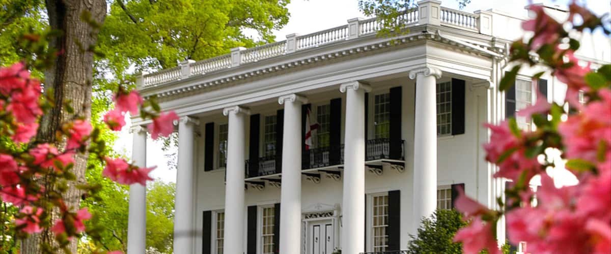 Tuscaloosa showing flowers, a house and heritage architecture