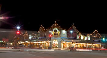 Banff showing night scenes and street scenes