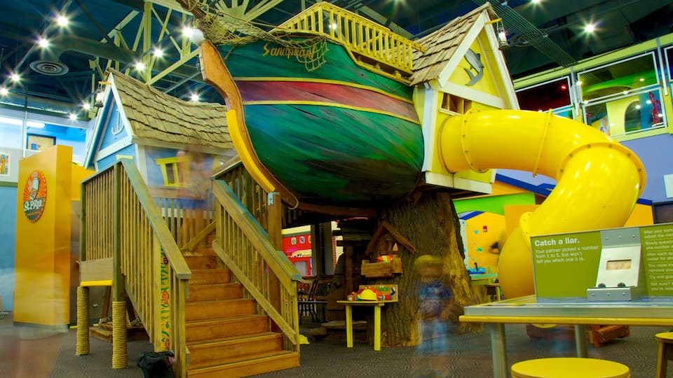 Great Explorations Children\'s Museum which includes a playground and interior views